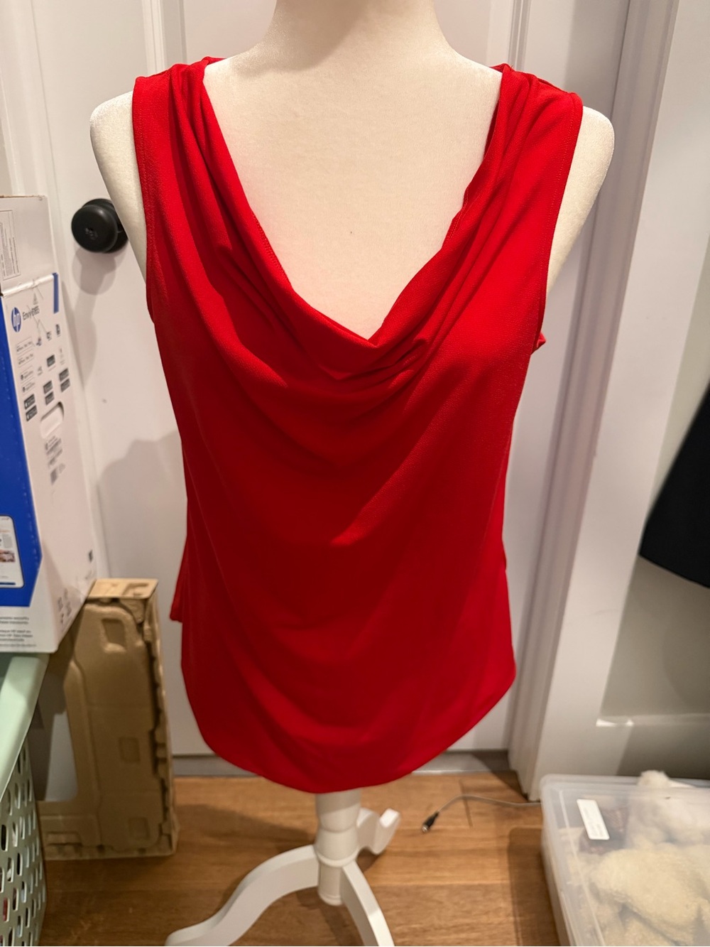 Banana Republic Red Draped Cowl Neck Camisole